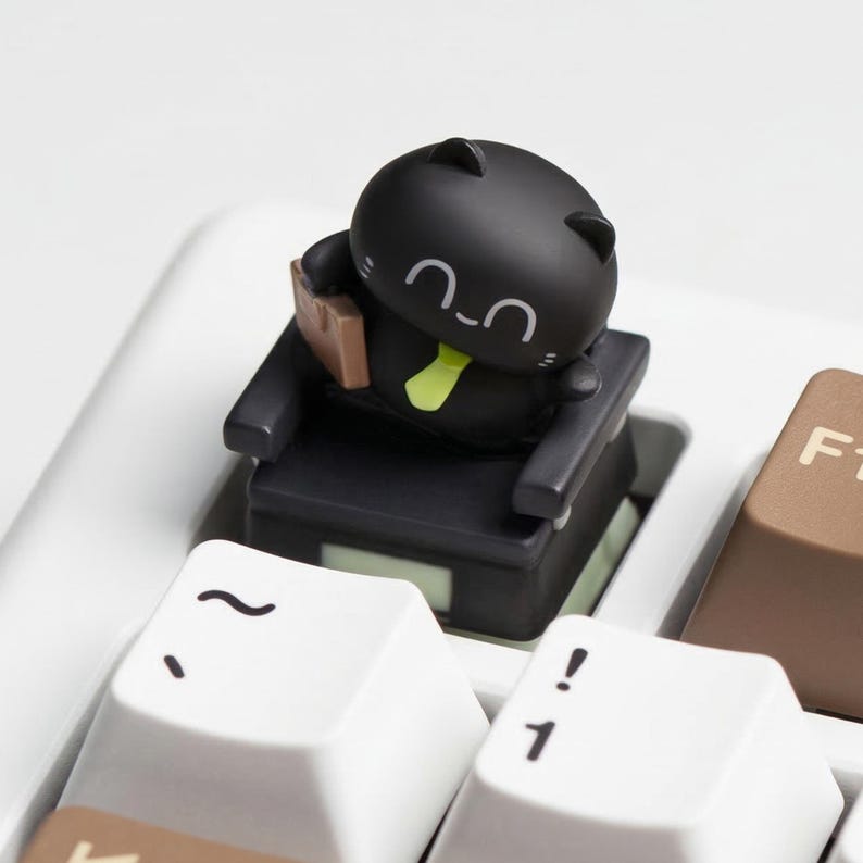 Lazy Kawaii Cat Resin Keycaps – 3D ESC Mechanical Keyboard Key, Cherry ...