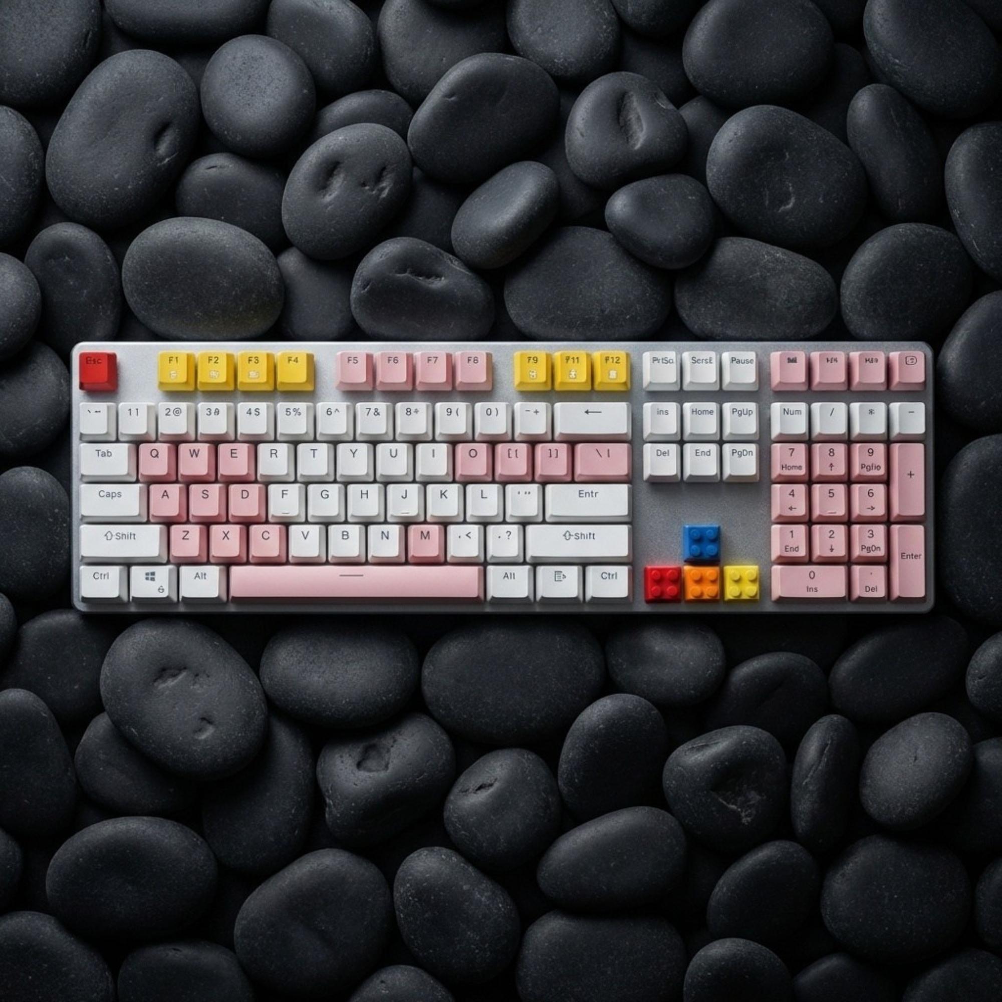 Keyboard Key Stem Design Colorful Brick 3D Printed Keycaps – WASD & Arrow Keys Mechanical ...