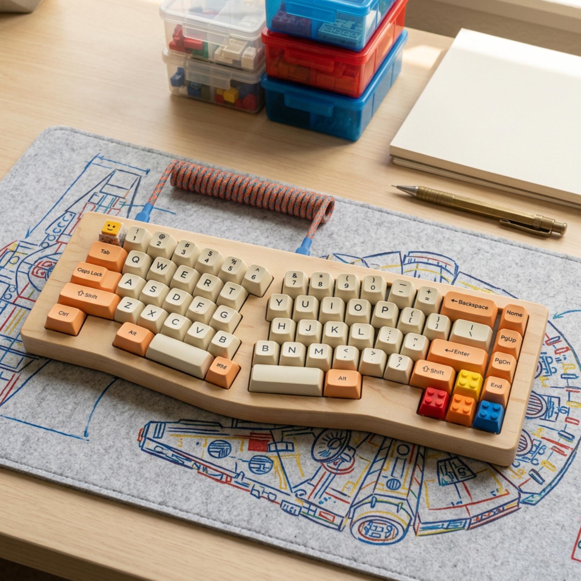 Keyboard Key Stem Design Colorful Brick 3D Printed Keycaps – WASD & Arrow Keys Mechanical ...
