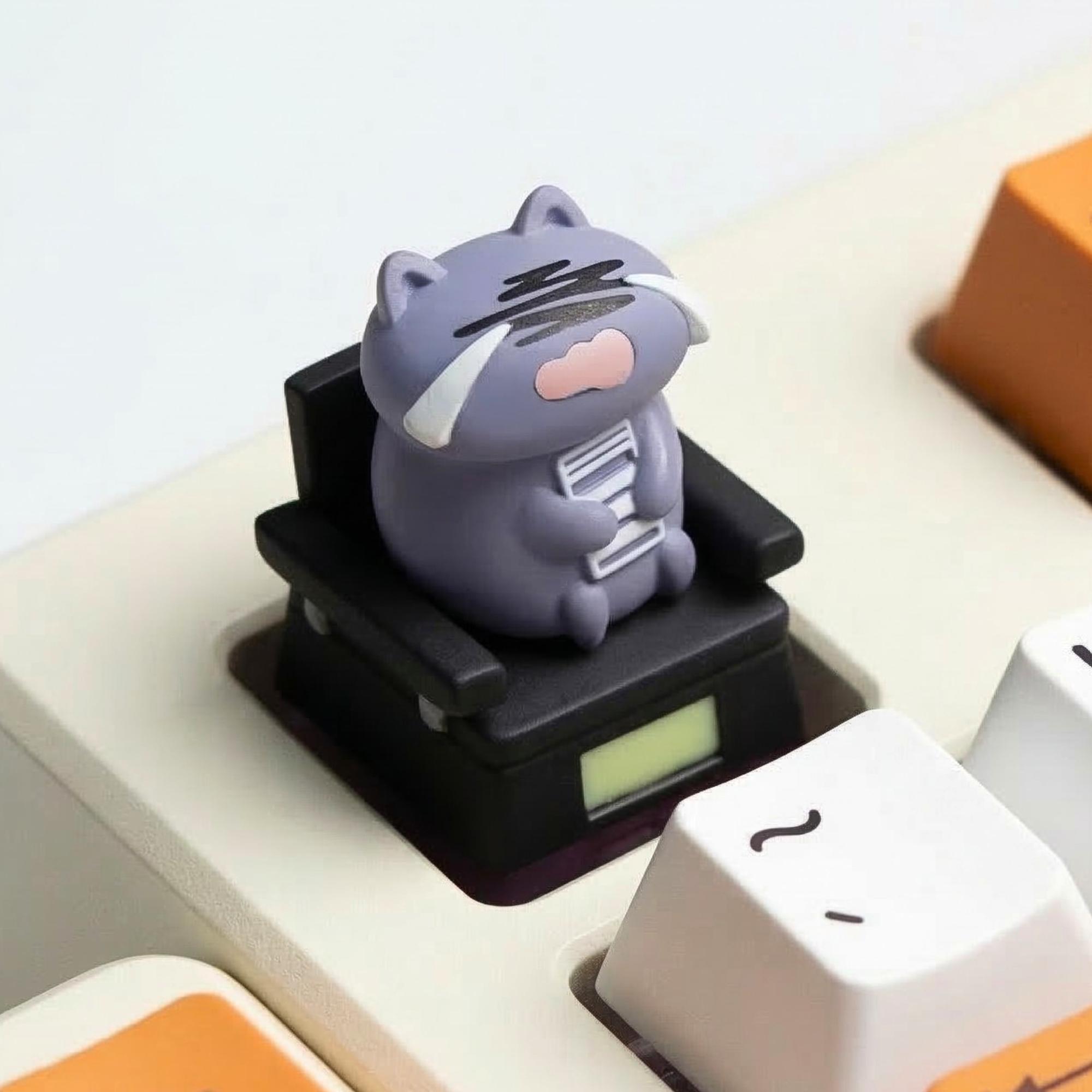 Lazy Kawaii Cat Resin Keycaps – 3D ESC Mechanical Keyboard Key, Cherry ...