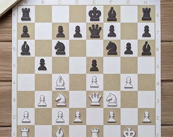 Afdrukbaar schaakbordspel en -stukken | DIY-papierset (pdf) | Directe digitale download
