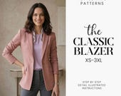Blazer Sewing Patterns - Womens Sewing Pattern - Lined Double Breasted Jacket - Modern Sewing Pattern - Jacket Pattern - Blazer Pattern