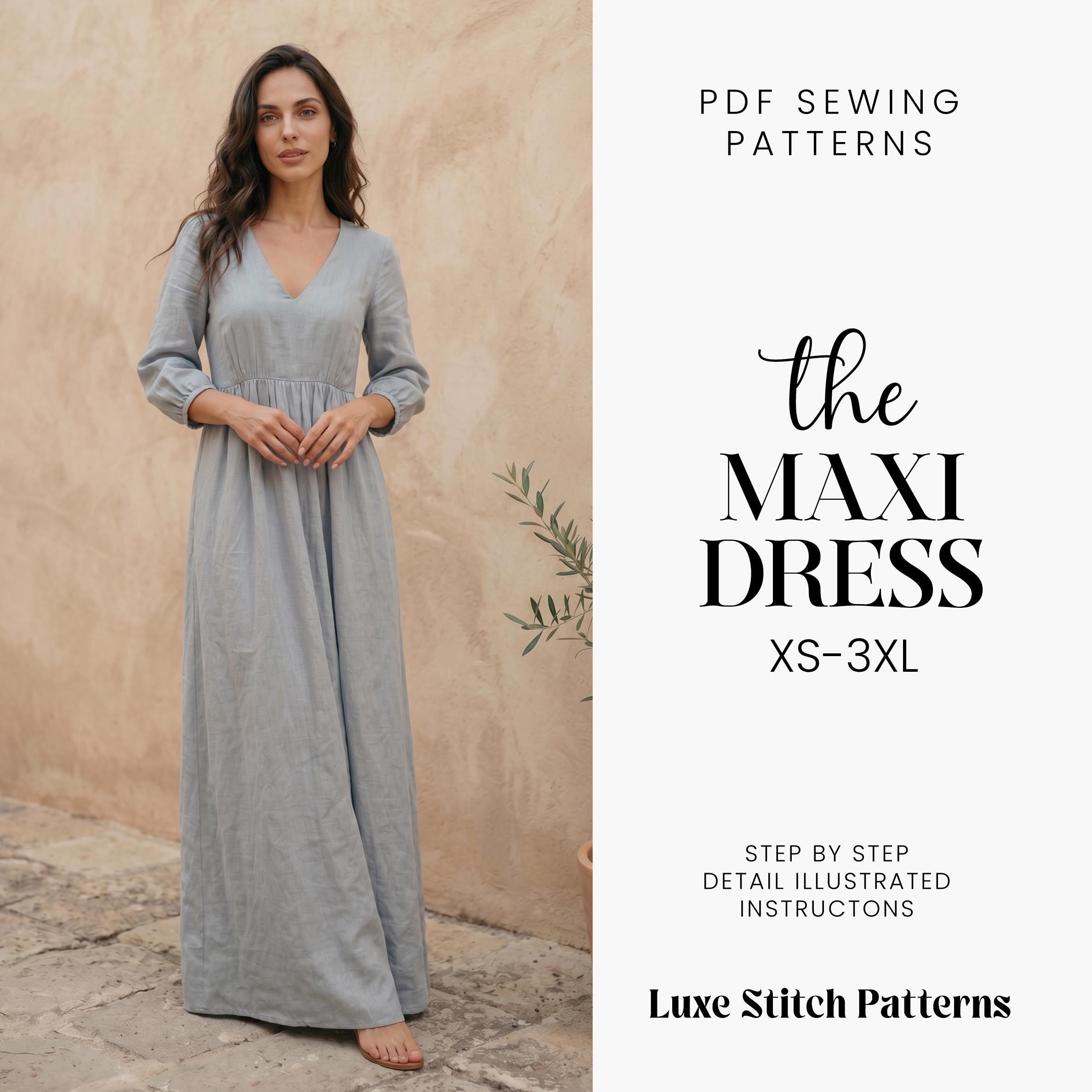 Long Sleeve High Neck Dress Pattern - Etsy Long Sleeve High Neck Dress Pattern - Etsy