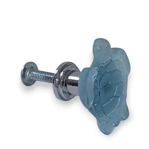 Sea Turtle Cabinet Drawer Pull Knob Hardware Coastal Blue Sea-Glass 1.25 NEW
