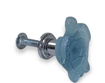 Tirador de cajón con forma de tortuga marina, color azul marino costero, 1.25 pulgadas, NUEVO