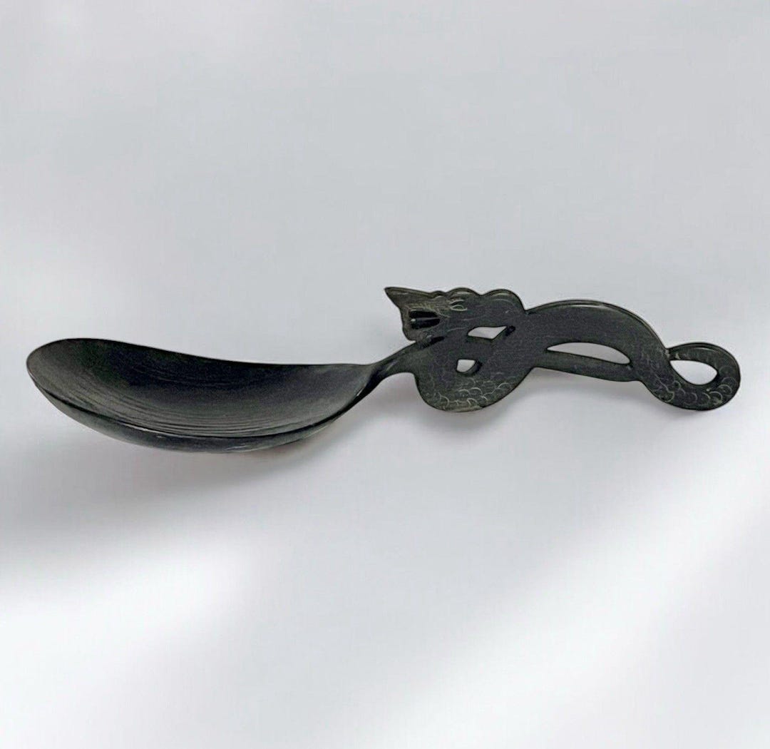 Vintage Chinese Carved Dragon Rice Serving Spoon 10 Asian Collectible ...