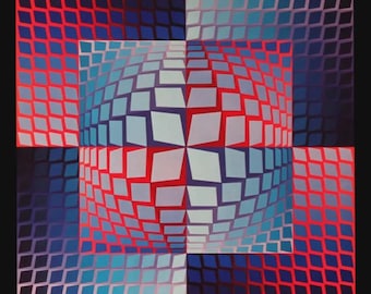 Victor Vasarely-progressie 1-3, optische kunst