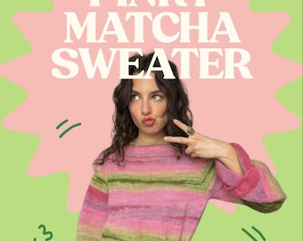 Pinky Matcha Sweater – Knitting Pattern PDF