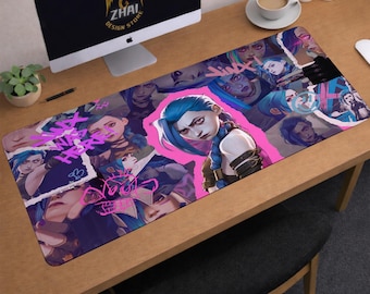 Jinx Desk Mat | Arcane Mouse Pad | Large Desk Pad | Gaming Desk Decor
