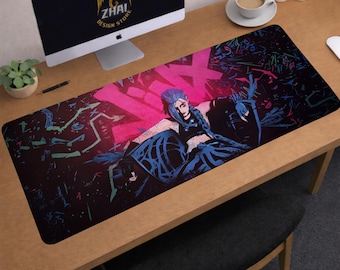 Jinx Desk Mat | Arcane Mouse Pad | Large Desk Pad | Gaming Desk Decor