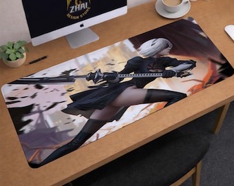 NieR Automata Desk Mat | NieR Automata 2B Mouse Pad | Large Desk Pad | Gaming Desk Decor
