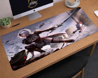 NieR Automata Desk Mat | NieR Automata 2B Mouse Pad | Large Desk Pad | Gaming Desk Decor