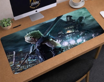 Final Fantasy Desk Mat | Cloud Strife Mouse Pad | Large Desk Pad | Gaming Desk Decor
