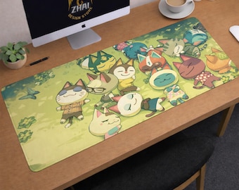 Animal Crossing Desk Mat | New Horizon Mouse Pad | Large Desk Pad | Gaming Desk Decor