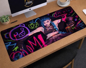 Jinx Desk Mat | Arcane Mouse Pad | Large Desk Pad | Gaming Desk Decor