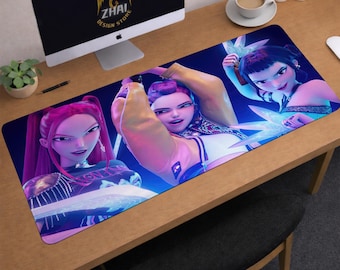 Huntrix Desk Mat | K-Pop Demon Hunters Mouse Pad | Large Desk Pad | Gaming Desk Decor