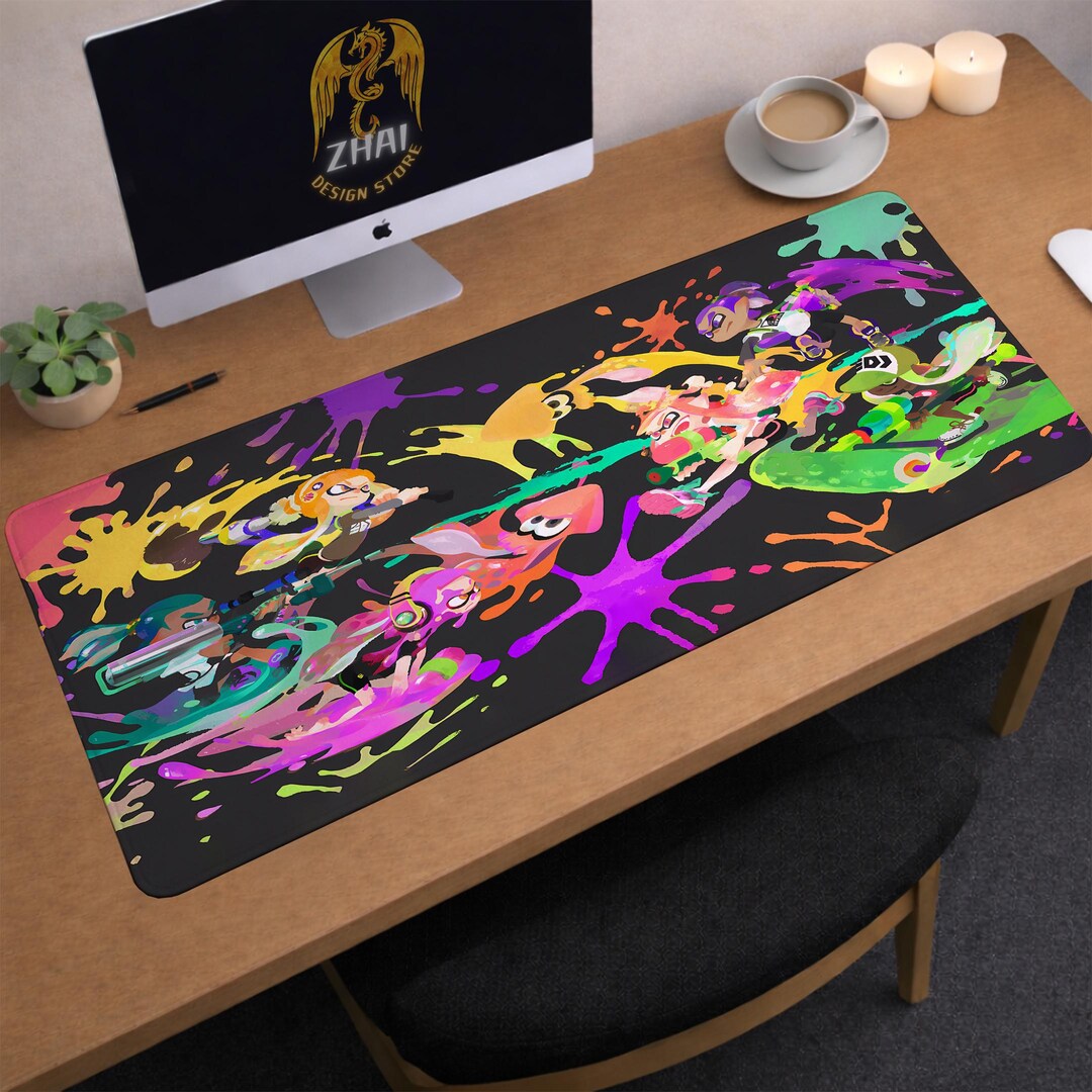 Splatoon Desk Mat | Inklings Mouse Pad | Large Desk Pad | Gaming Desk ...