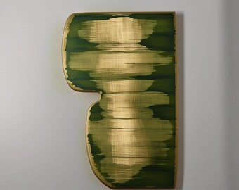 Green Gold Wood Wall Art, Abstract Organic Wood Sculpture, 3D Textured Wall Decor, Wabi Sabi Modern Statement Wall Art