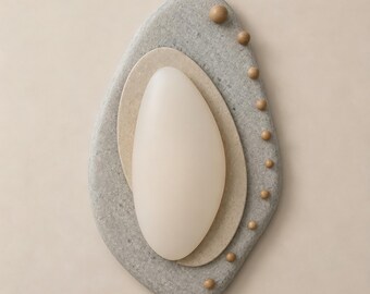 Organic Modern Wood Wall Art, 3D Abstract Wall Sculpture, Japandi Wabi Sabi Decor, Neutral Pebble Wall Art, Minimalist Wooden Wall Decor