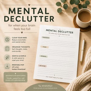 Mental Declutter | Clear Your Mind | ADHD Printable PDF