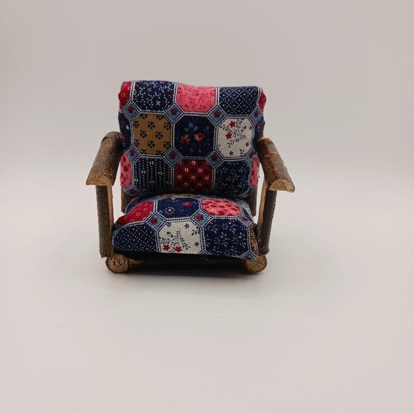 Doll house Log Cabin furniture- living room chair