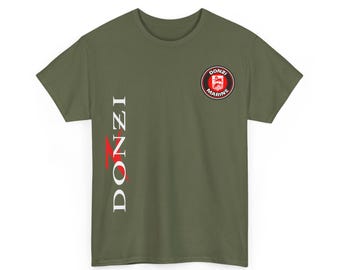 Donzi Vertical Logo Tee | Black T-Shirt with Red Emblem
