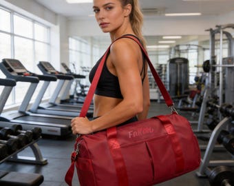 Personalized Yoga Duffle Bag, Custom Embroidered Gym Bag with Name, Monogrammed Weekender Yoga Mat, Overnight Travel Bag For Her,LGBTQ Gift