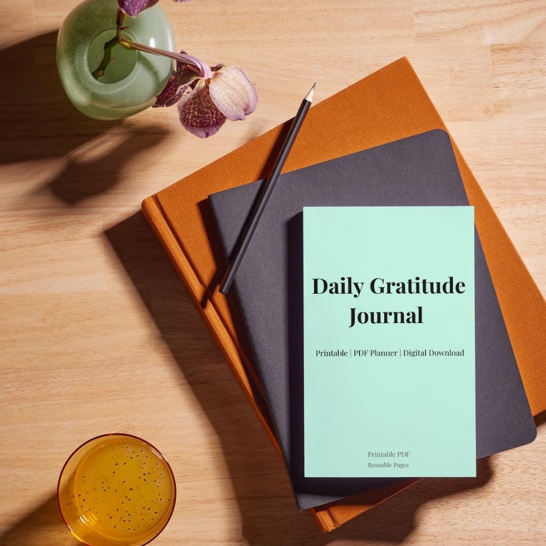 Daily Gratitude Journal Printable | PDF Planner | Digital Download - Etsy
