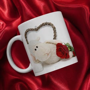 Lambert Sheep Valentine Mug | Romantic Ceramic Coffee Cup (11oz)