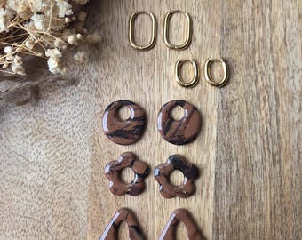 Boucles d'oreilles pampilles interchangeables " CHOCO "