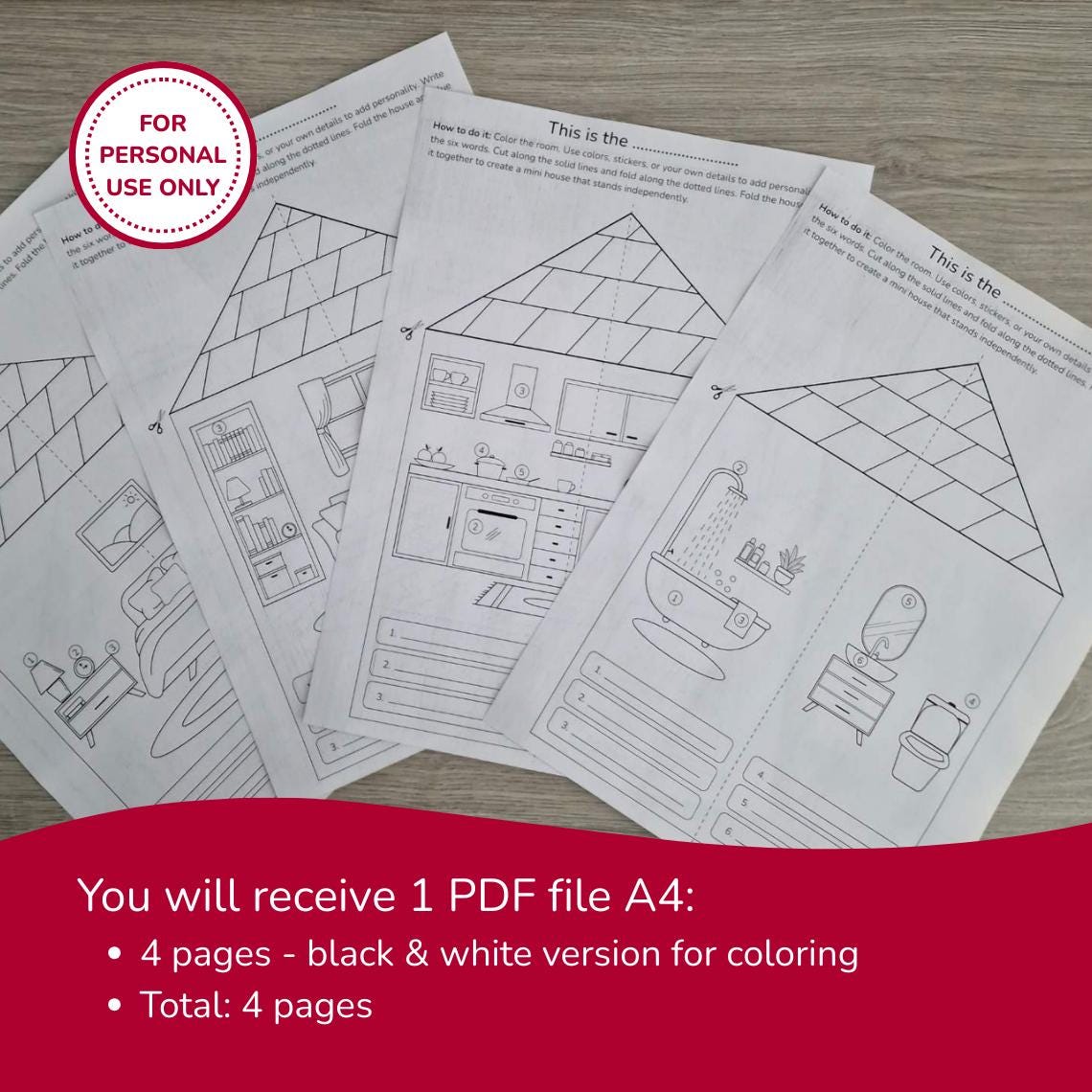 Parts of the House 3D Craft | ESL Kids Activity | Printable Vocabulary ...