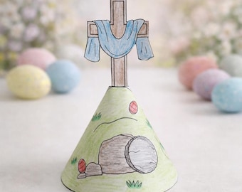 Empty Tomb Kids Craft | Easter Bible Activity | Resurrection Sunday School Craft | Printable PDF Coloring & Cut-and-Paste