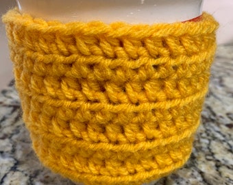 Handmade 2 Crochet Coffee Cup Cozy Solid Color