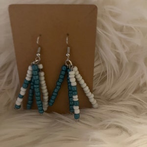 Handmade Glass Seed Bead lightweight 3 inch Dangle Earrings free shipping customize