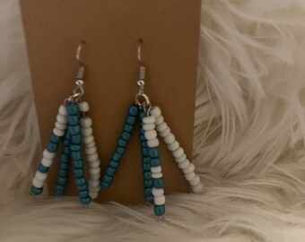 Handmade Glass Seed Bead lightweight 3 inch Dangle Earrings free shipping customize