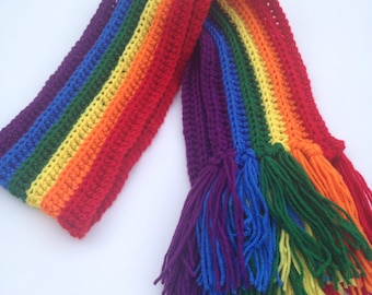 Handmade Rainbow Scarf As Seen On TV worn on Blackish Free Shipping Gift Under 45 Winter Accessory LBGTQ+ Pride