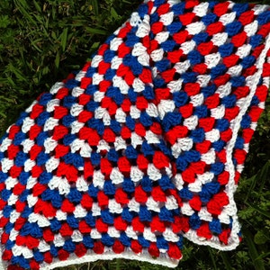 crochet Blanket cover made to order White and Blue Free Shipping