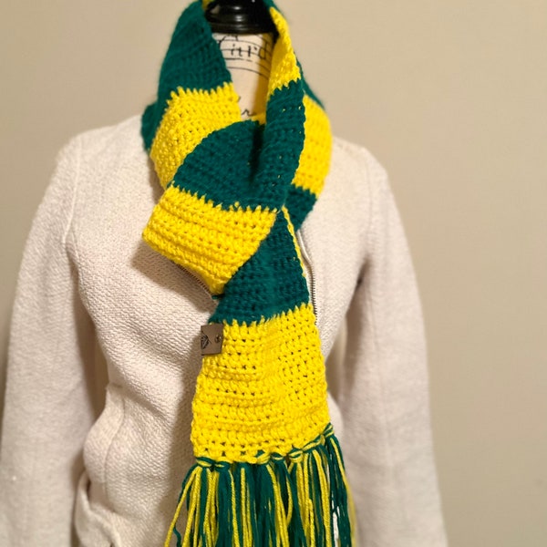 Handmade Yellow and Green Crochet scarf Free Shipping  Gift Under 45|