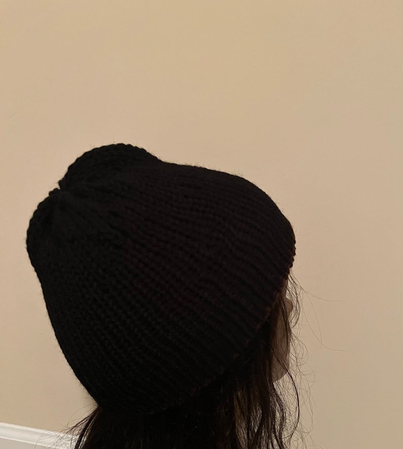 Handmade Knit Reversible Beanie Hats Free Shipping Winter Hat Two Layers Warm Free Shipping Under 35 image 4