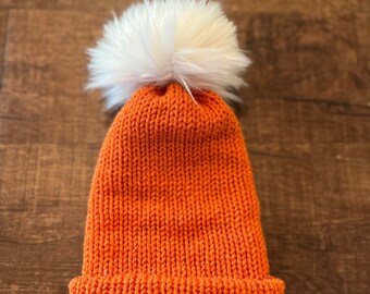 Handmade Knitted Hat| Beanie  |Removable Pom Pom | Gift Under 45