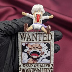 Anime Wanted Moissanite Poster Hängsmycke Monkey D. Luffy Fan Art Charm Hiphop Gåva