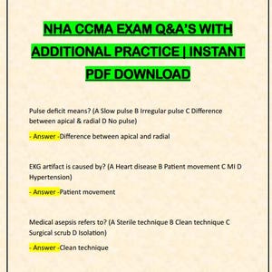 NHA CCMA-examensstudieguide 2026/2027 Frågor och svar med Cram Notes, ccma/cma (direkt PDF)