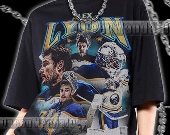 Koszulka Alexa Lyona z lat 90., koszulka dla kibica hokeja w stylu retro, prezent vintage dla fana, koszulka sportowa w stylu T-shirt KUS113