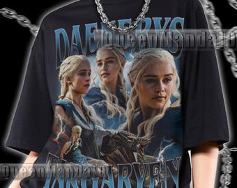 Daenerys Targaryen 90s Retro Movie T-Shirt, Emilia Clarke Fan Tee KUS104