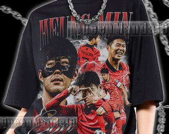 Son Heung-min 90s Retro Soccer Fan T-Shirt, Unisex Bootleg Style Tee KUS98