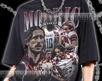 Luka Modric 90s Retro Soccer Fan T-Shirt, Unisex Bootleg Style World Cup Tee KUS75