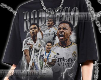 RODRIGO 90s Retro Soccer Fan T-Shirt, Unisex Bootleg Style Tee KUS103