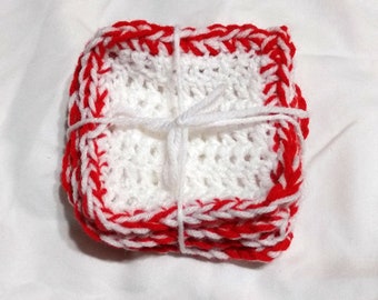 Red and White Christmas Coasters