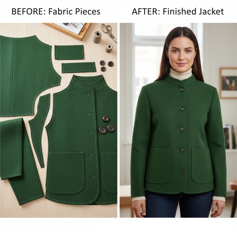 Unisex Jacket Sewing Pattern | Modern Minimalist DIY Template (digital ...