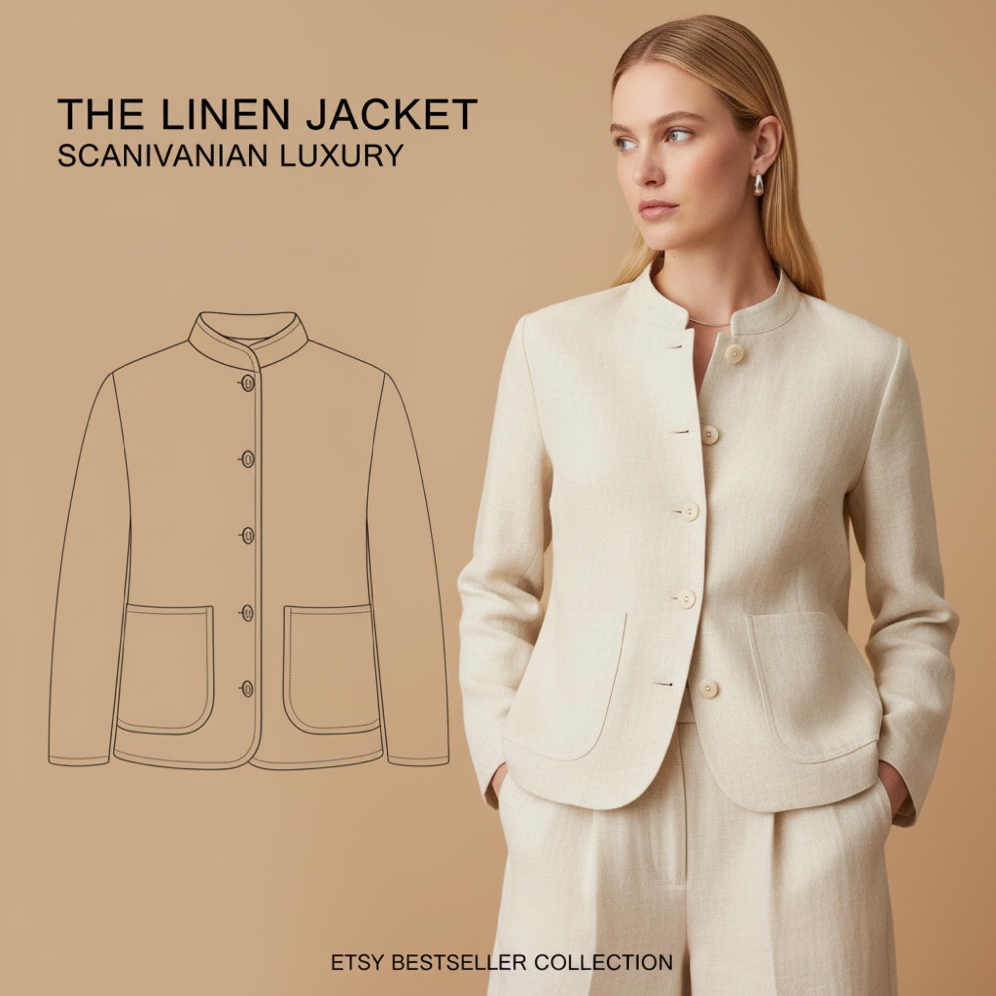 Unisex Jacket Sewing Pattern | Modern Minimalist DIY Template (digital ...